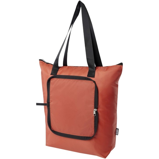 Składana torba termiczna EcoFold z materiału RPET, o pojemności 15 l 130092 - Ceglasty