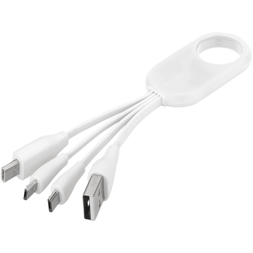 Kabel do ładowania z końcówką USB typu C 4w1 Troup 134214 - Biały