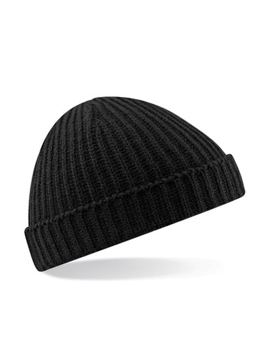 Czapka Beanie Akryl Soft-Touch Prazkowana CB460 - Black