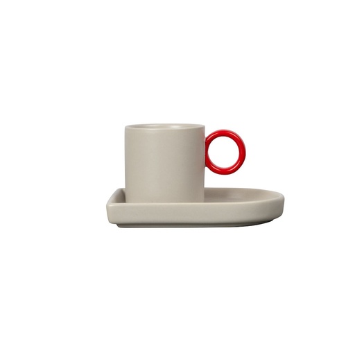 Filiżanka do espresso NIKI z podstawką – BEIGE