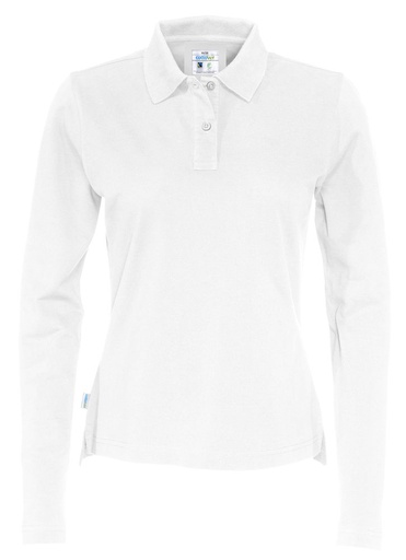 Koszulka polo Pique Long Sleeve Woman 141017 - White