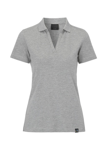 STRETCH PIQUE POLO WOMAN – GREY MELANGE