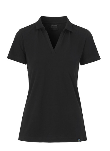 STRETCH PIQUE POLO WOMAN – BLACK