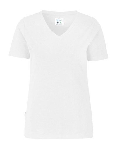 STRETCH V-NECK WOMAN – WHITE