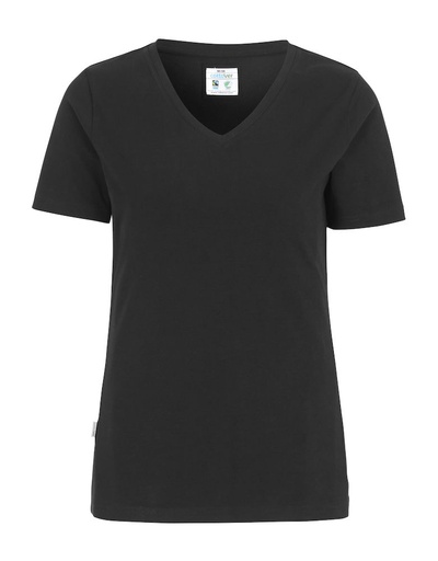 STRETCH V-NECK WOMAN – BLACK