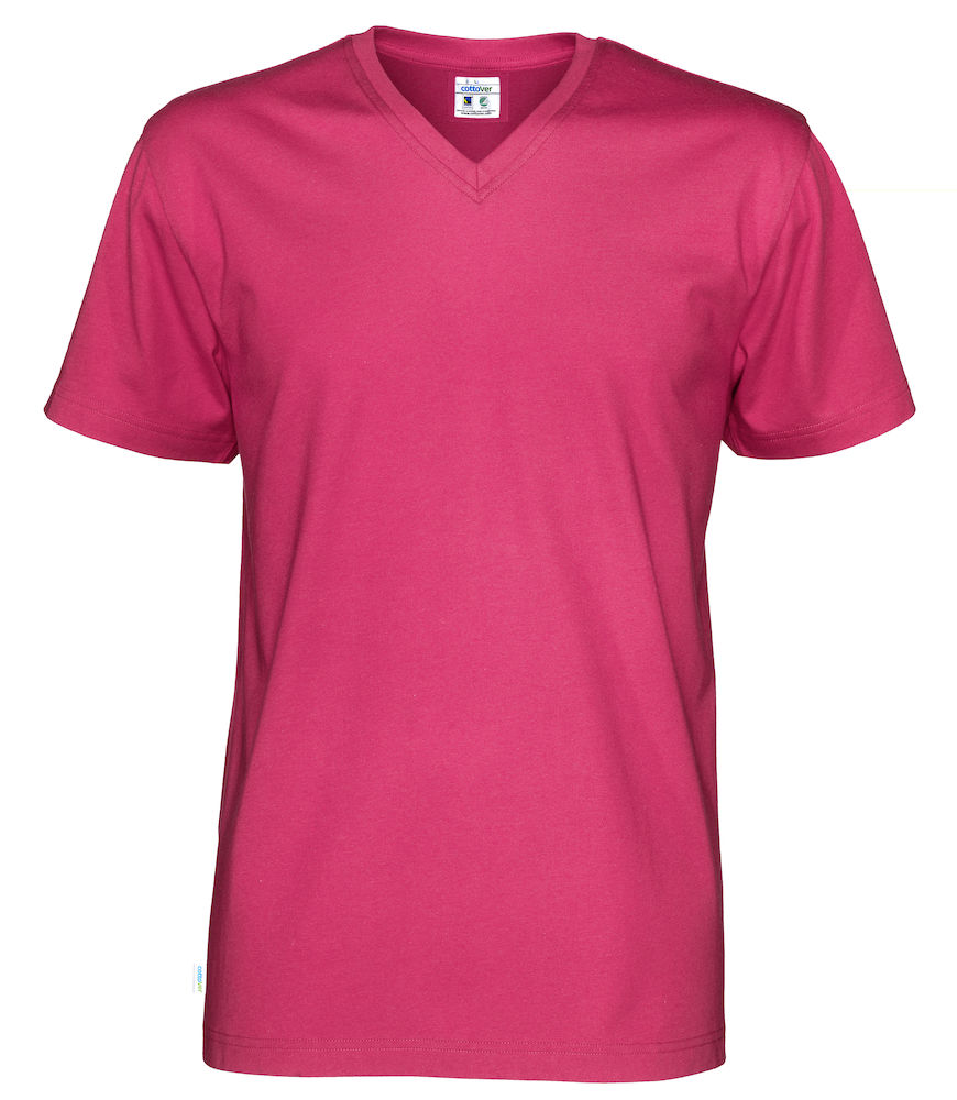 T-SHIRT V-NECK – CERISE