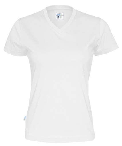 T-SHIRT V-NECK WOMAN – WHITE