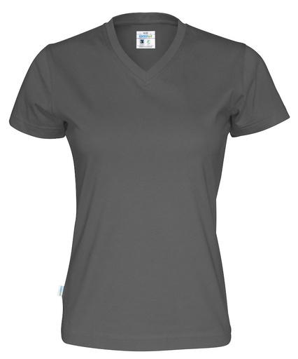 T-SHIRT V-NECK WOMAN – CHARCOAL