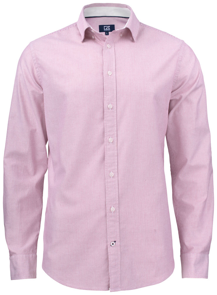 BELFAIR OXFORD SHIRT – BURGUNDY/WHITE STRIPE