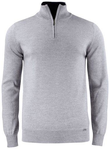 EVERETT HALF ZIP SWEATER – GREY MELANGE