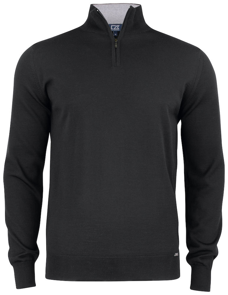 EVERETT HALF ZIP SWEATER – BLACK