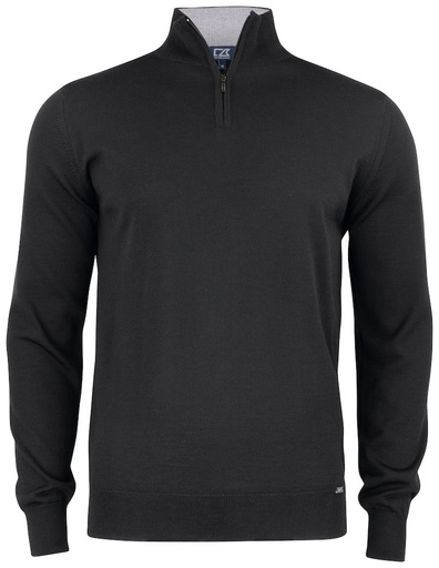 EVERETT HALF ZIP SWEATER – BLACK