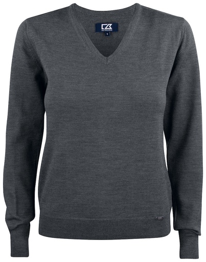 EVERETT V-NECK WOMAN – ANTHRACITE MELANGE