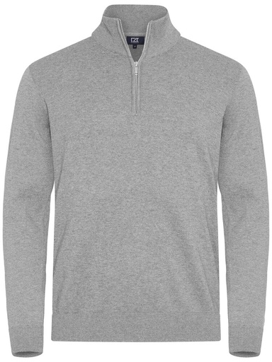 OAKVILLE HALF ZIP SWEATER – GREY MELANGE