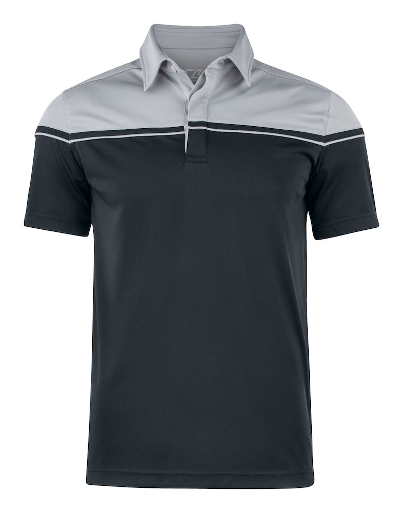 SEABECK POLO – BLACK/LIGHT GREY