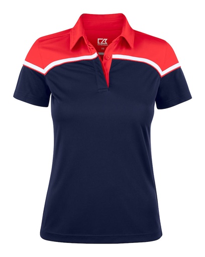 SEABECK POLO WOMAN – DARK NAVY/RED