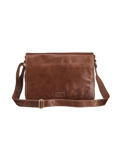 LEATHER LINE SHOULDERBAG – COGNAC