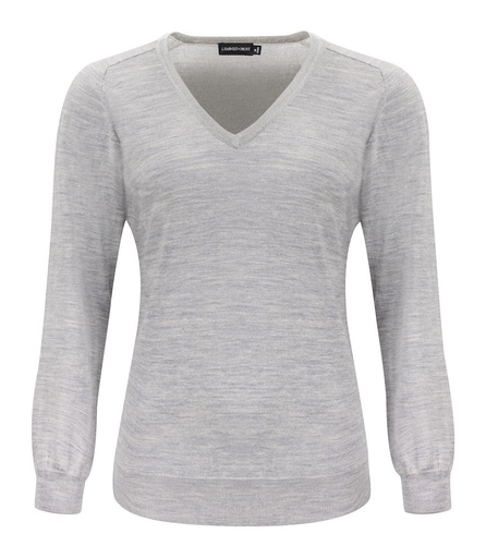 Sweter Merino V-Neck Woman 2930103 - Light Grey Melange