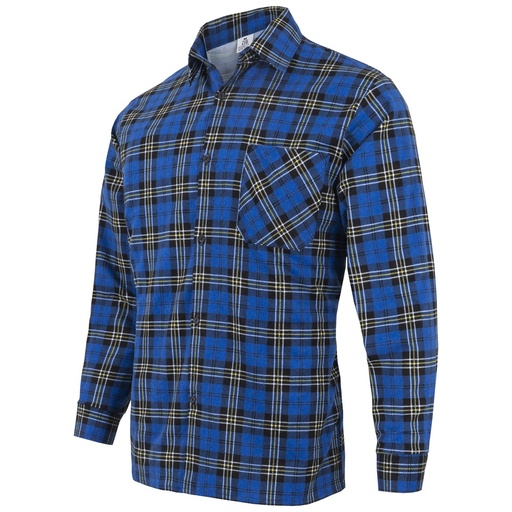 T-shirt Bawełniany KOSZULA FLANELOWA NIEBIESKA SZKOCKA - NIEBIESKA SZKOCKA KRATA