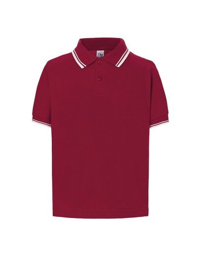 Koszulka Polo Dziecięca PKID 210 - Burgundy/White