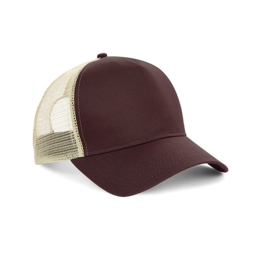 Czapka Trucker Snapback 5-Panelowa z Siatka CB640 - Chocolate & Caramel
