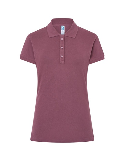 Koszulka Polo Damska Slim Bawelniana Pique JHK511 - Dusty Purple