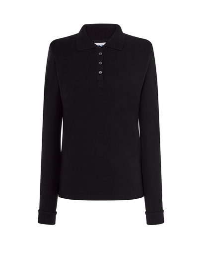 Koszulka Polo Damska Slim POPL 200 LS - Black