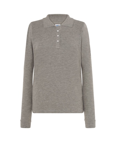 Koszulka Polo Damska Slim POPL 200 LS - Grey Melange