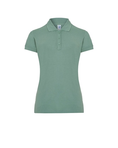 Koszulka Polo Damska Slim Bawelniana Pique JHK511 - MOSS GREEN