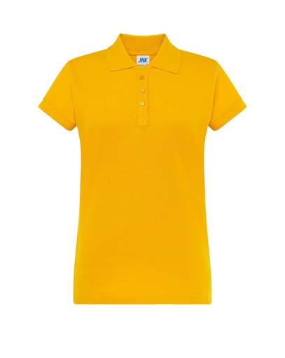 Koszulka Polo Damska Slim Bawelniana Pique JHK511 - Mustard