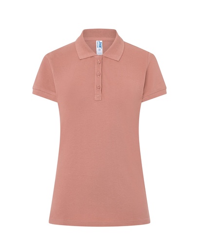 Koszulka Polo Damska Slim Bawelniana Pique JHK511 - Pink Vintage