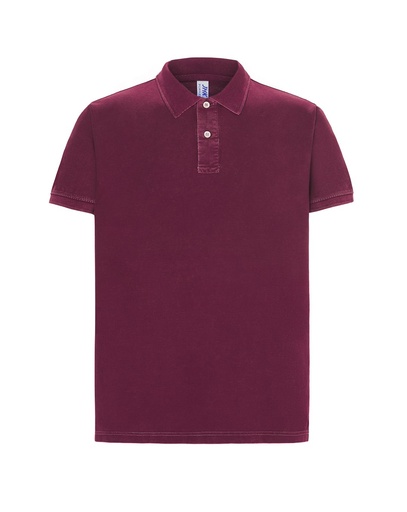Koszulka Polo Klasyczna Bawelniana Pika JHK510 - Burgundy Wash
