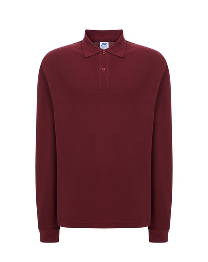 T-shirt Slim z Długim Rękawem Bawełniany PORA 210 LS - Burgundy