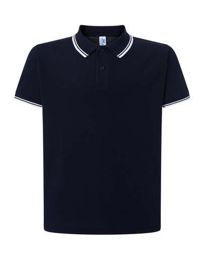 Koszulka Polo Klasyczna Bawelniana Pika JHK510 - Navy/White