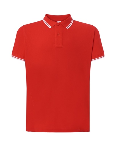 Koszulka Polo Klasyczna Bawelniana Pika JHK510 - Red/White