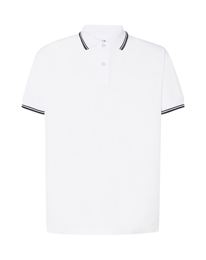 Koszulka Polo Klasyczna Bawelniana Pika JHK510 - White/Black