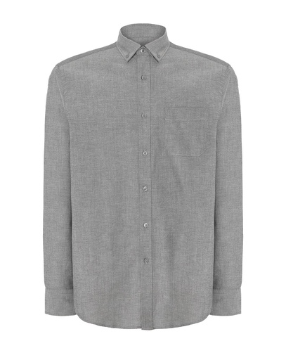 T-shirt Slim z Długim Rękawem Bawełniany SHA OXF - Dark Gray