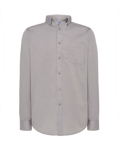 T-shirt Slim z Długim Rękawem Bawełniany SHA OXF - Silver