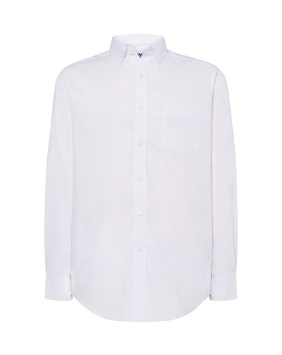 T-shirt Slim z Długim Rękawem Bawełniany SHA OXF - White