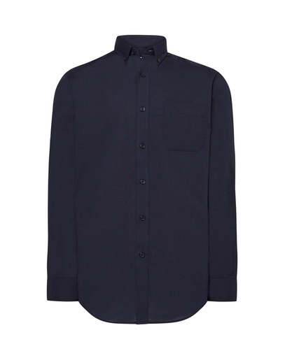 T-shirt Slim z Długim Rękawem Bawełniany SHA POP - Navy