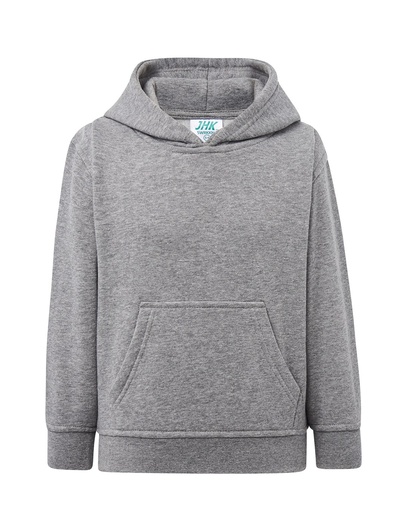Bluza Dziecięca z Kapturem Rozpinana Poliestrowa SWRK KNG - Grey Melange