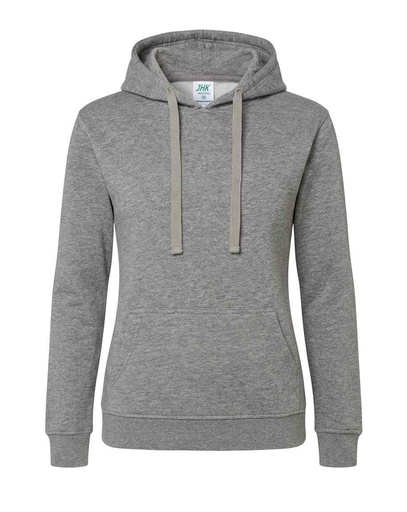 Bluza Damska Slim z Kapturem Poliestrowa SWUL KNG - Grey Melange
