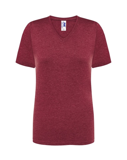Koszulka Damska Slim Bawelniana JHK152 - Burgundy Heather