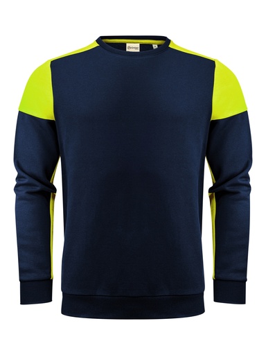 PRIME CREWNECK – NAVY/NEON YELLOW
