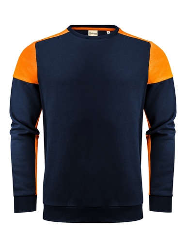 PRIME CREWNECK – NAVY/NEON ORANGE