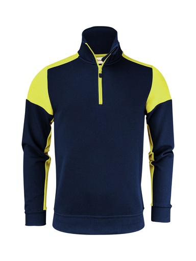 PRIME HALFZIP SWEATER – NAVY/NEON YELLOW