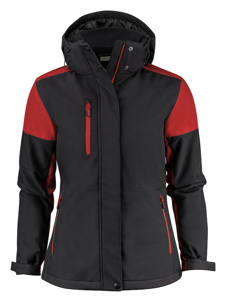 PRIME PADDED SOFTSHELL WOMAN – BLACK/RED