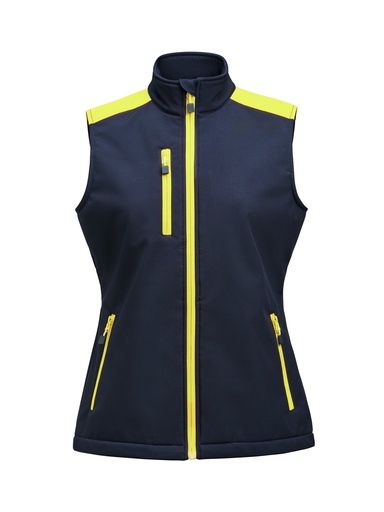PRIME SOFTSHELL VEST WOMAN – NAVY/NEON YELLOW