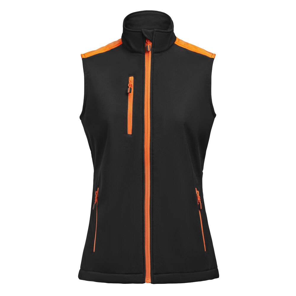 PRIME SOFTSHELL VEST WOMAN – BLACK/ ORANGE