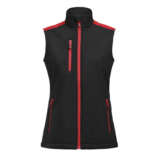 PRIME SOFTSHELL VEST WOMAN – BLACK/RED